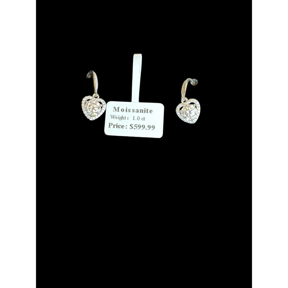 Sterling Silver Moissanite French Hook Earrings 1.0CTW Newβ With Tags